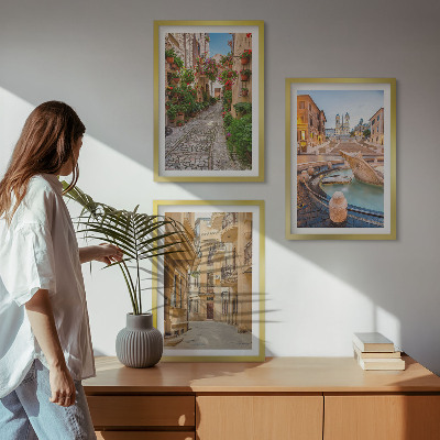 Set di quadri incorniciati Le affascinanti vie della fontana