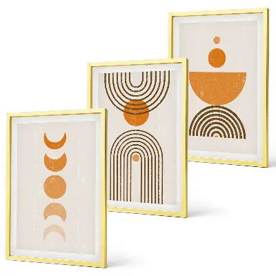 Set di quadri incorniciati con decorazioni bohémien minimaliste