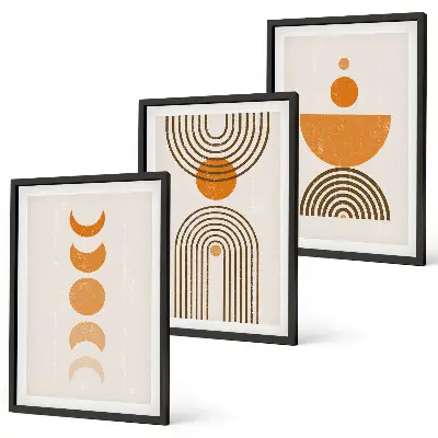 Set di quadri incorniciati con decorazioni bohémien minimaliste