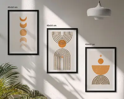 Set di quadri incorniciati con decorazioni bohémien minimaliste