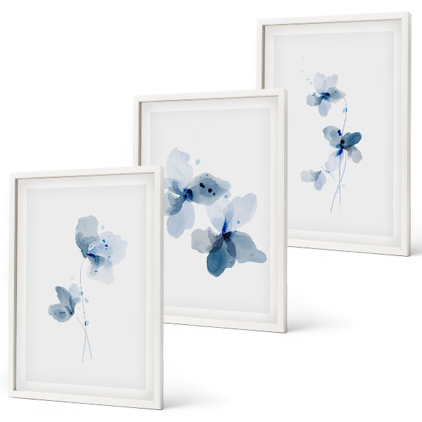 Composizione di quadri Fiori blu