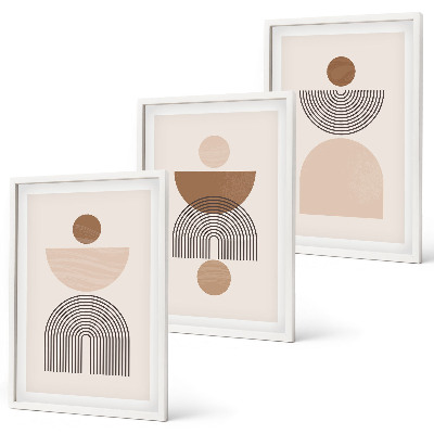 Set di quadri incorniciati Forme astratte marroni