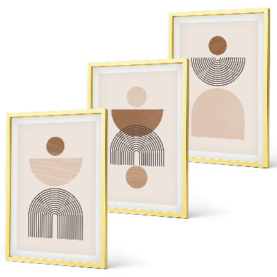 Set di quadri incorniciati Forme astratte marroni