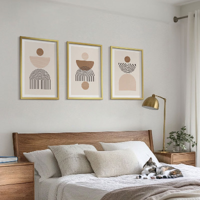 Set di quadri incorniciati Forme astratte marroni