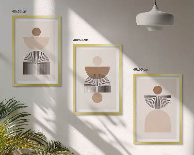 Set di quadri incorniciati Forme astratte marroni