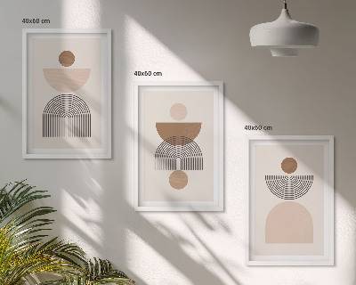 Set di quadri incorniciati Forme astratte marroni