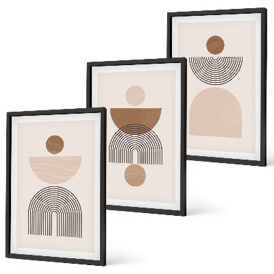 Set di quadri incorniciati Forme astratte marroni