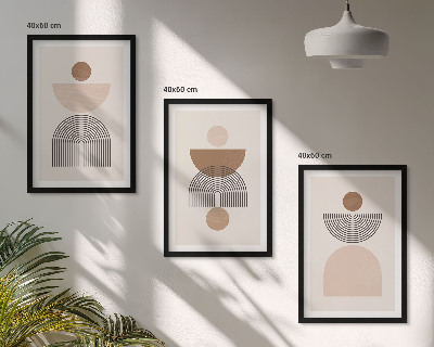 Set di quadri incorniciati Forme astratte marroni