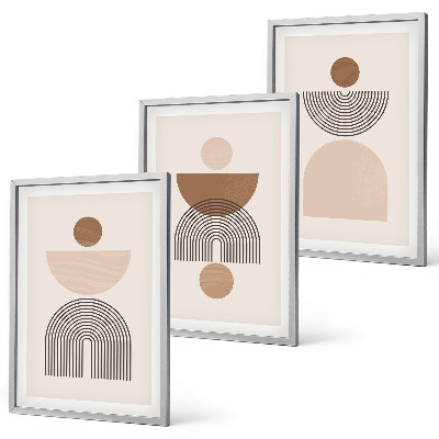 Set di quadri incorniciati Forme astratte marroni