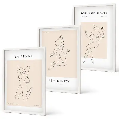 Set di 3 poster minimalisti con silhouette femminili
