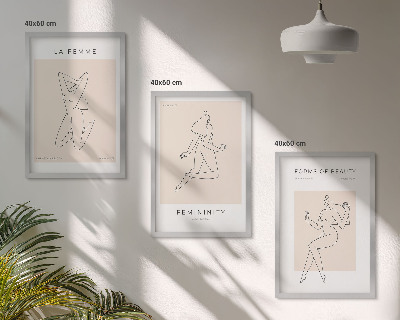 Set di 3 quadri Poster minimalista con silhouette femminili
