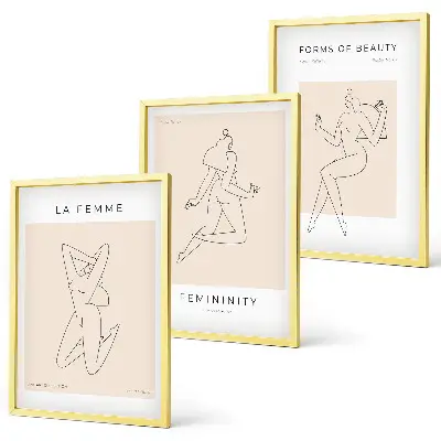 Set di 3 poster minimalisti con silhouette femminili