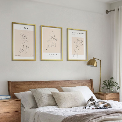 Set di 3 quadri Poster minimalista con silhouette femminili