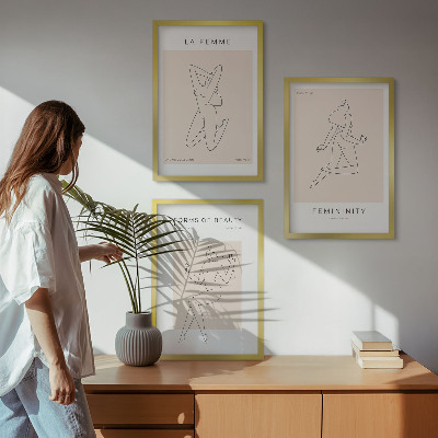 Set di 3 quadri Poster minimalista con silhouette femminili