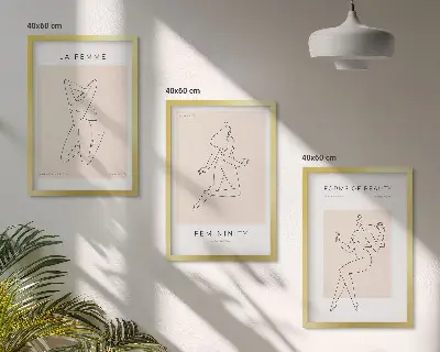Set di 3 poster minimalisti con silhouette femminili