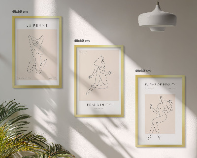 Set di 3 quadri Poster minimalista con silhouette femminili