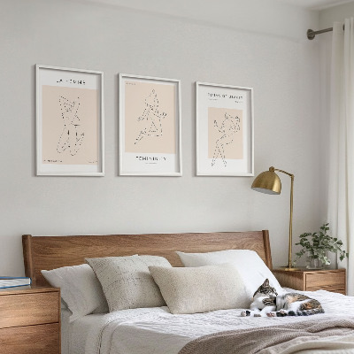 Set di 3 quadri Poster minimalista con silhouette femminili