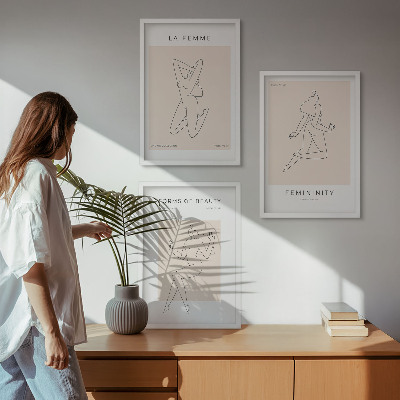 Set di 3 quadri Poster minimalista con silhouette femminili