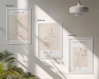Set di 3 poster minimalisti con silhouette femminili