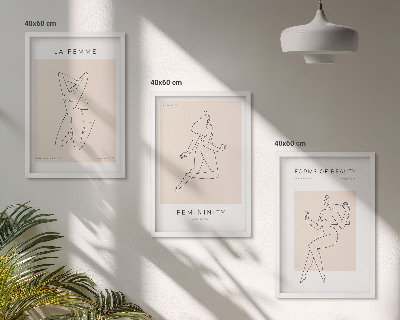 Set di 3 quadri Poster minimalista con silhouette femminili