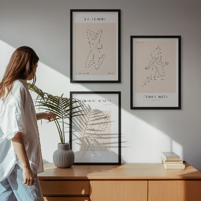 Set di 3 quadri Poster minimalista con silhouette femminili