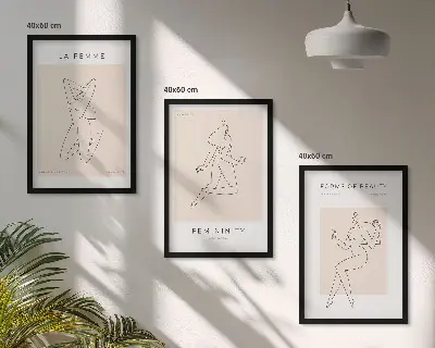Set di 3 poster minimalisti con silhouette femminili