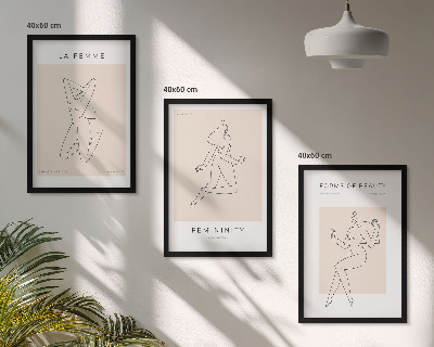 Set di 3 quadri Poster minimalista con silhouette femminili