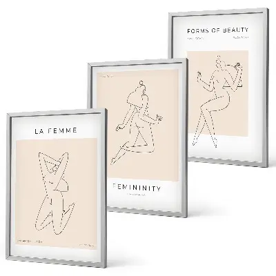 Set di 3 poster minimalisti con silhouette femminili