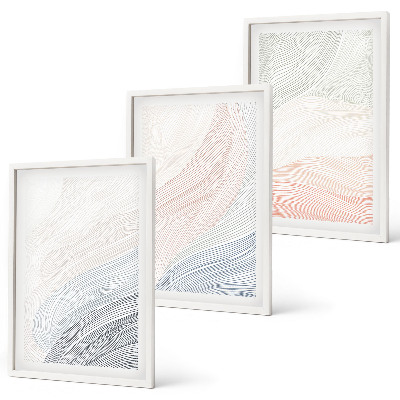 Composizione di quadri Onde astratte in cartone pastello