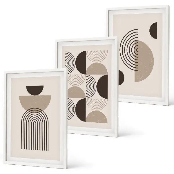 Set di quadri incorniciati con motivi minimalisti astratti