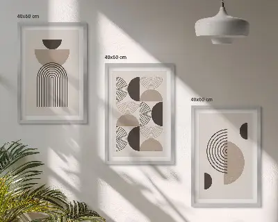 Set di quadri incorniciati con motivi minimalisti astratti