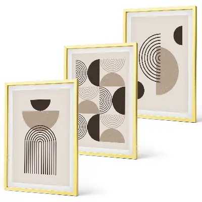 Set di quadri incorniciati con motivi minimalisti astratti