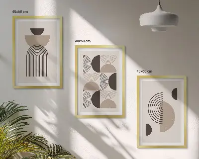 Set di quadri incorniciati con motivi minimalisti astratti