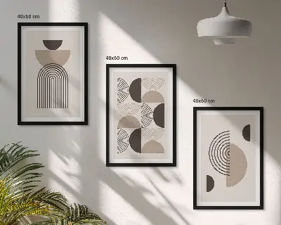 Set di quadri incorniciati con motivi minimalisti astratti
