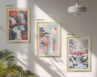 Set di 3 quadri Cascate delle stagioni
