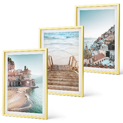 Composizione di quadri Panorami estivi di spiagge dai colori pastello