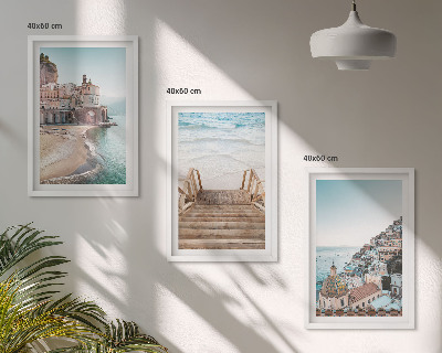 Composizione di quadri Panorami estivi di spiagge dai colori pastello