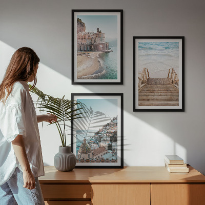 Composizione di quadri Panorami estivi di spiagge dai colori pastello