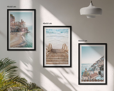 Composizione di quadri Panorami estivi di spiagge dai colori pastello