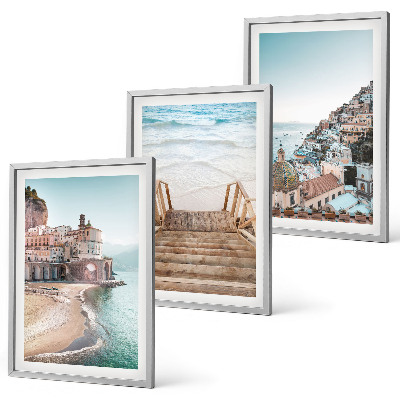 Composizione di quadri Panorami estivi di spiagge dai colori pastello
