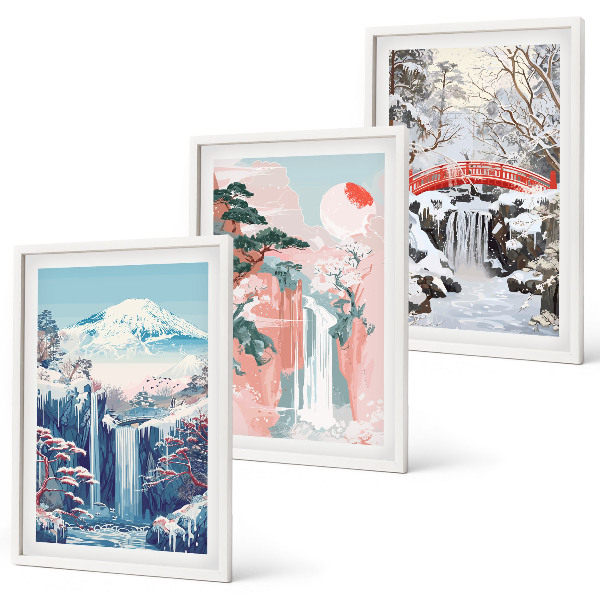 Set di quadri incorniciati Paesaggi montani e cascate