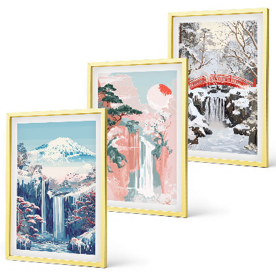 Set di quadri incorniciati Paesaggi montani e cascate
