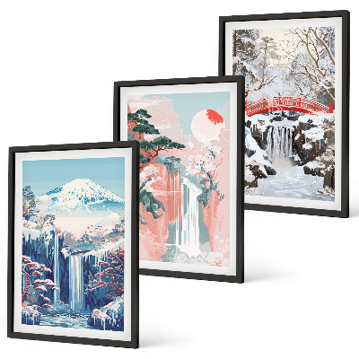 Set di quadri incorniciati Paesaggi montani e cascate