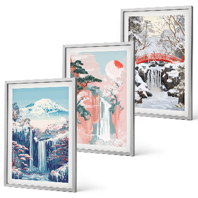 Set di quadri incorniciati Paesaggi montani e cascate