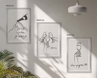 Composizione di quadri Illustrazione stilizzata del vino champagne
