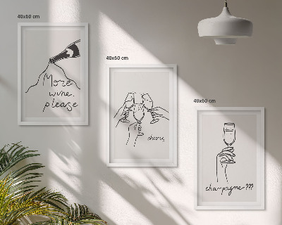 Composizione di quadri Illustrazione stilizzata del vino champagne