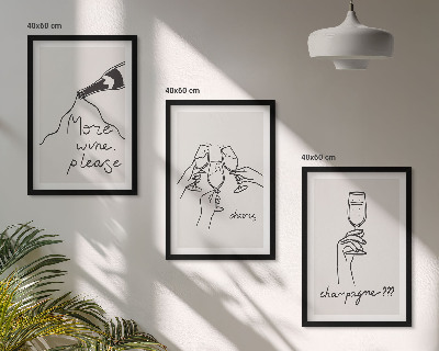 Composizione di quadri Illustrazione stilizzata del vino champagne