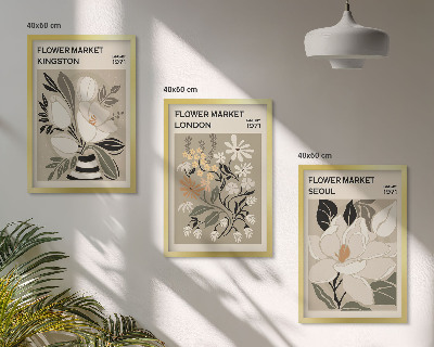 Set di quadri incorniciati Fiori retrò provenienti da città di tutto il mondo
