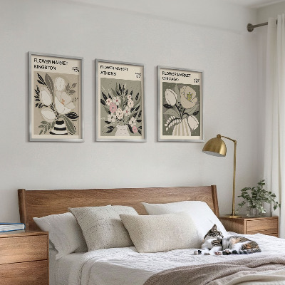 Set di 3 quadri Composizioni floreali in stile retrò