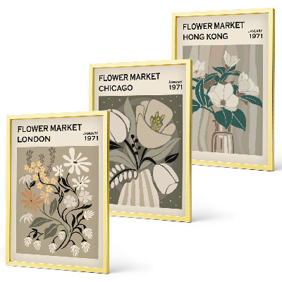 Composizione di quadri Fiere dei fiori Londra Chicago Hong Kong